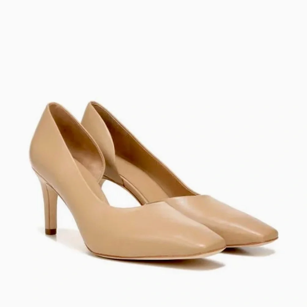 Vince Genuine Leather D’Orsay Square Toe Pump - Picture 2 of 6